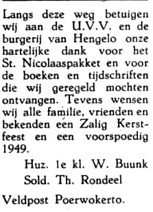 adv. kerst 1949 Th. A. Rondeel 