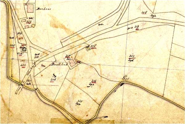 02 1832 Kadastrale kaart Het huis stond er nog niet Bron RCE