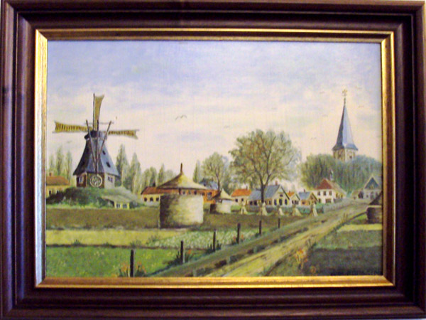 schilderij Vleeming molen G.M. Bruggink . Hennie Demmink